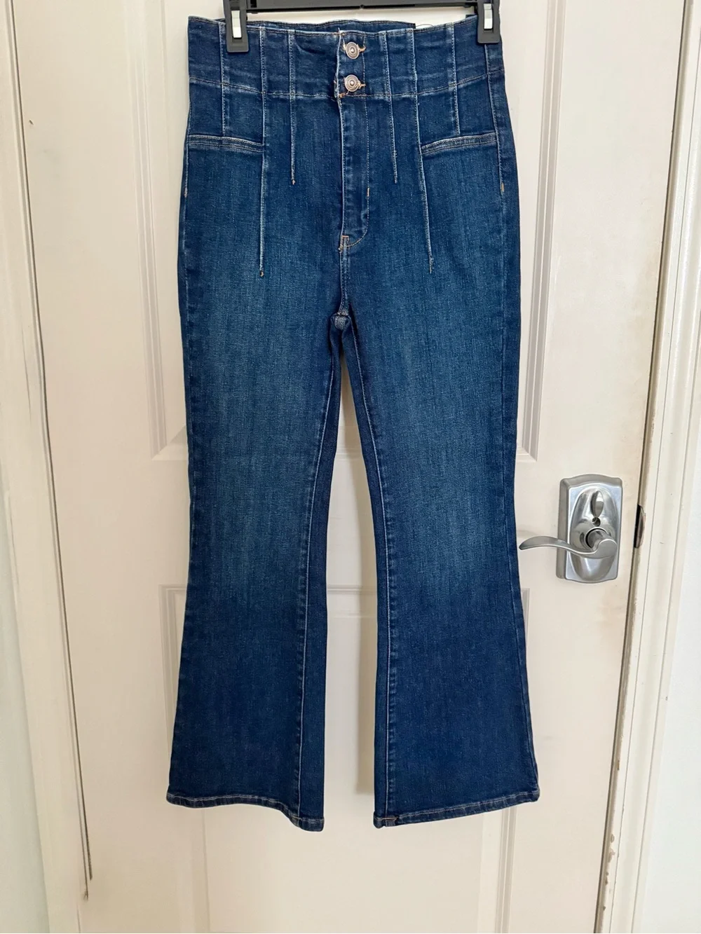 Free People We The Free Jayde Crop Flare Dark Blue Jeans Size 28